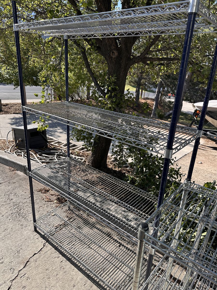 Wire shelves