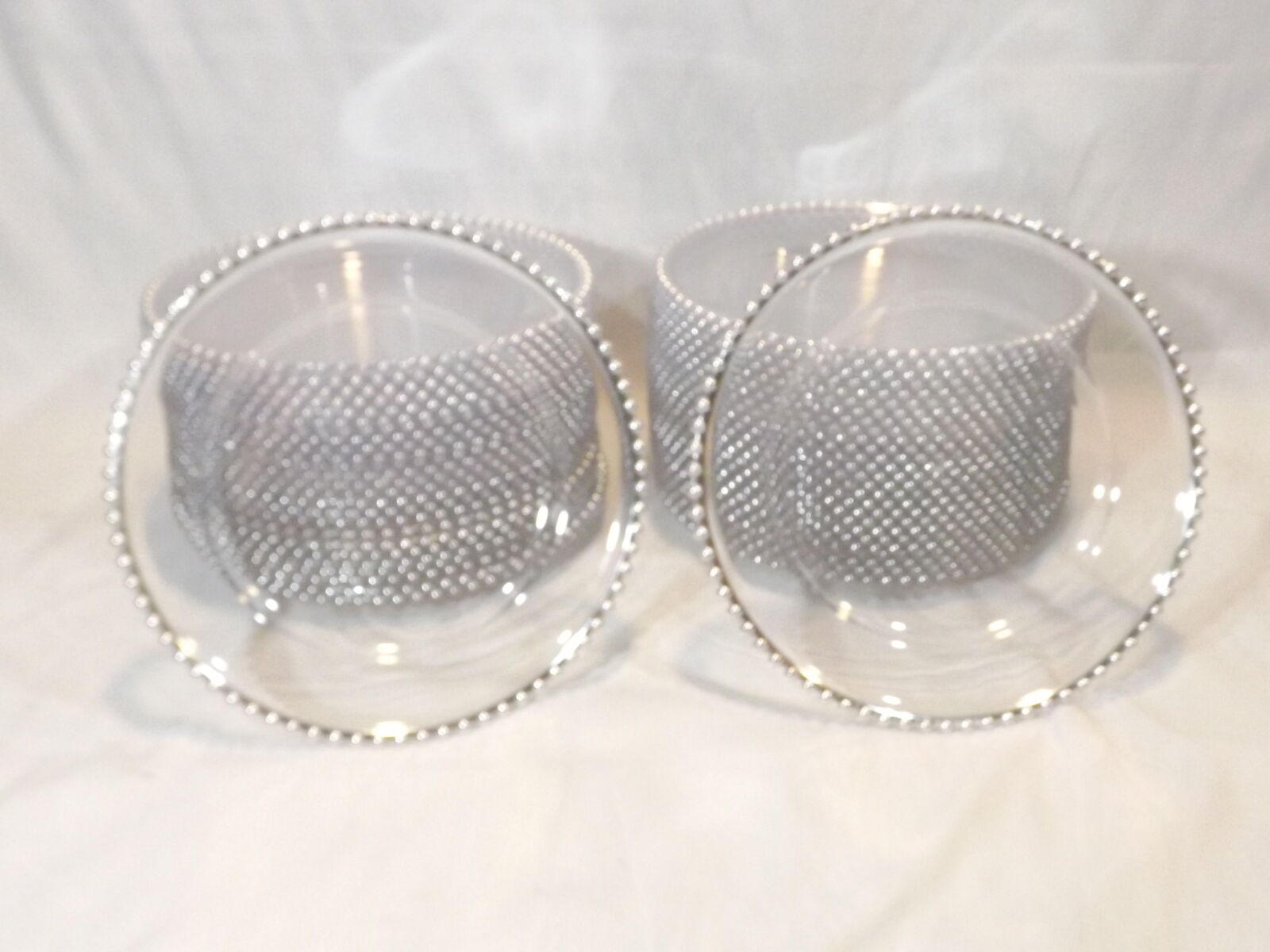 50 Clear Beaded Charger Plates / Serving Trays – Heavy Duty – Bulk Lot