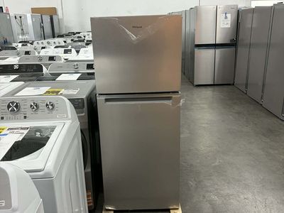NEW WHIRLPOOL 11.6 C FT STAINLESS TOP FREEZER FRIDGE