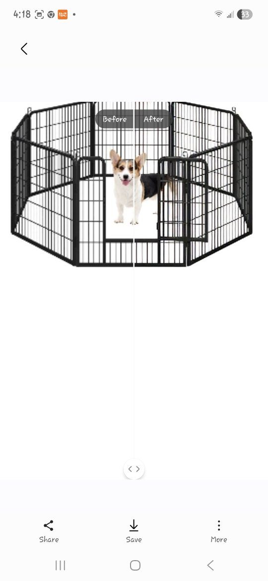 Yaheetech 610657 Black Heavy Duty-Panel Pet Playpen Dog Exercise Barrier Fence Cage