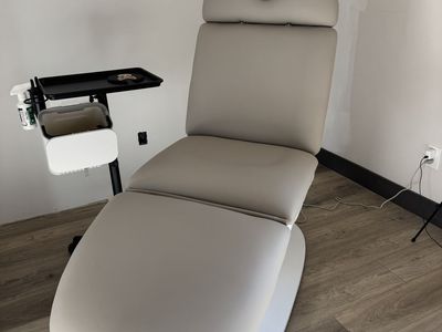 Electric Facial Bed/Massage Table - Beige/Grey, Adjustable, Multi-purpose Spa Chair