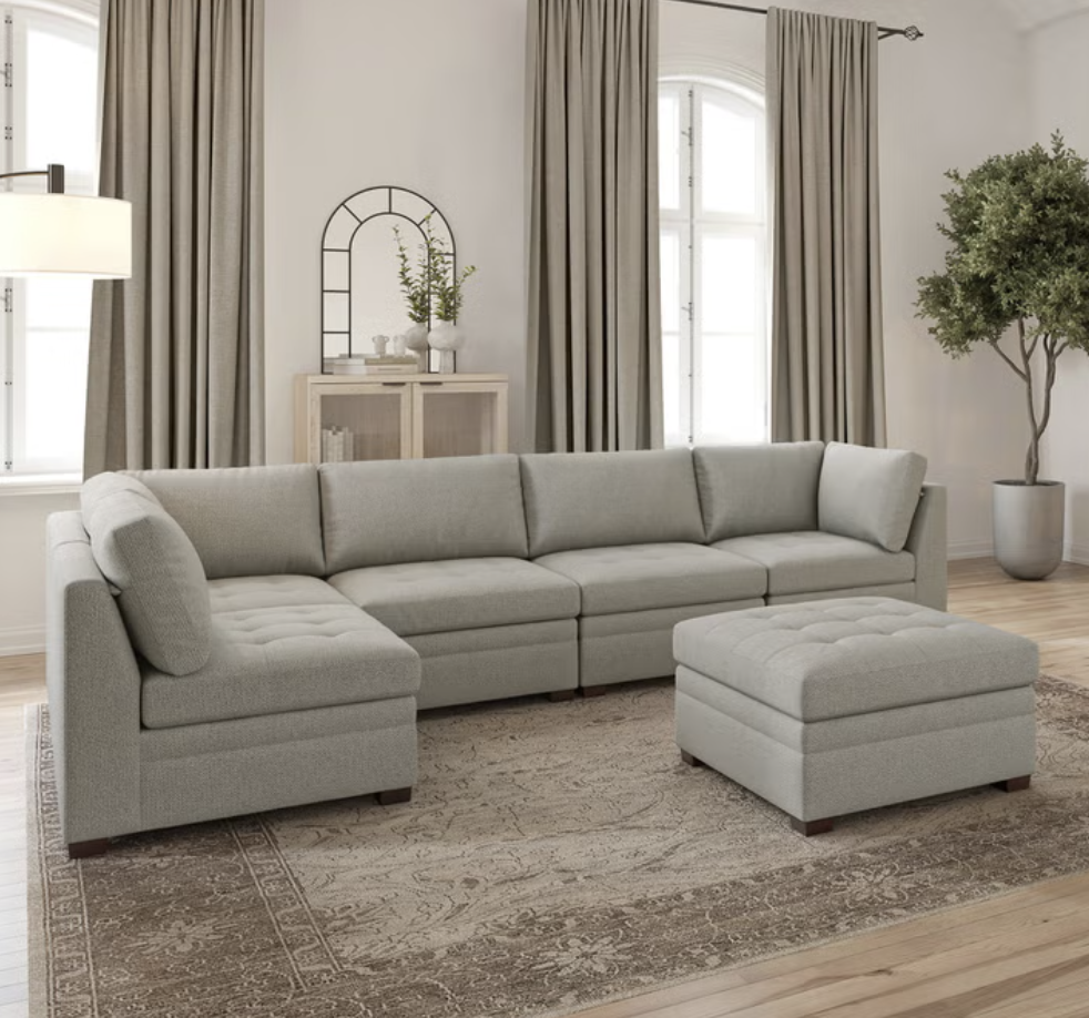 CAMPUS SEASON SAVINGS – THOMASVILLE TISDALE BOUCLÉ 6-PIECE MODULAR SECTIONAL