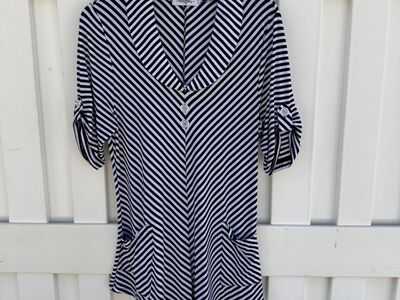 New Womens Striped Tunic Top