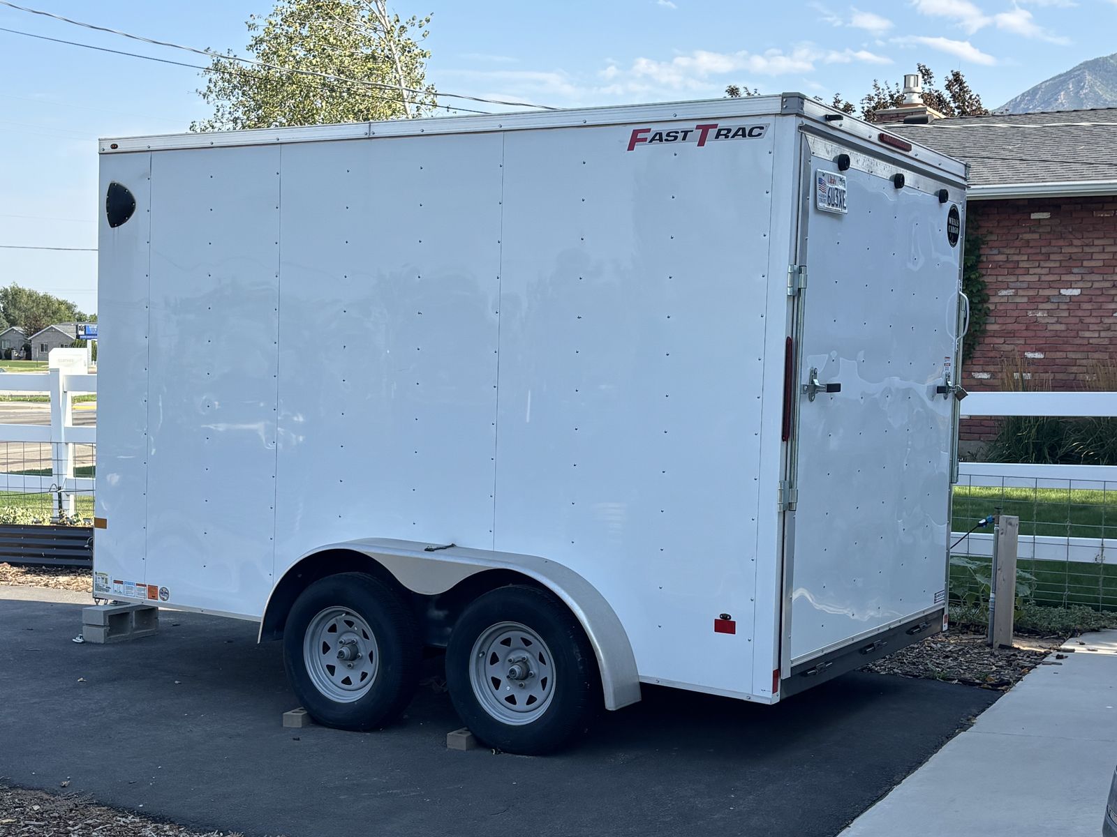 Wells Cargo Enclosed Trailer, 7'x12' plus Angel Space, LIKE NEW