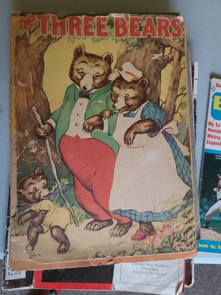 Vintage 1941 The Three Bears Children's Softcover Book Illustrated