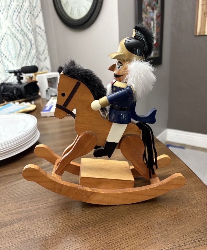 Vintage Rocking Horse/Nutcracker