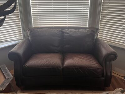 Brown Leather Natuzzi Editions Love Seat