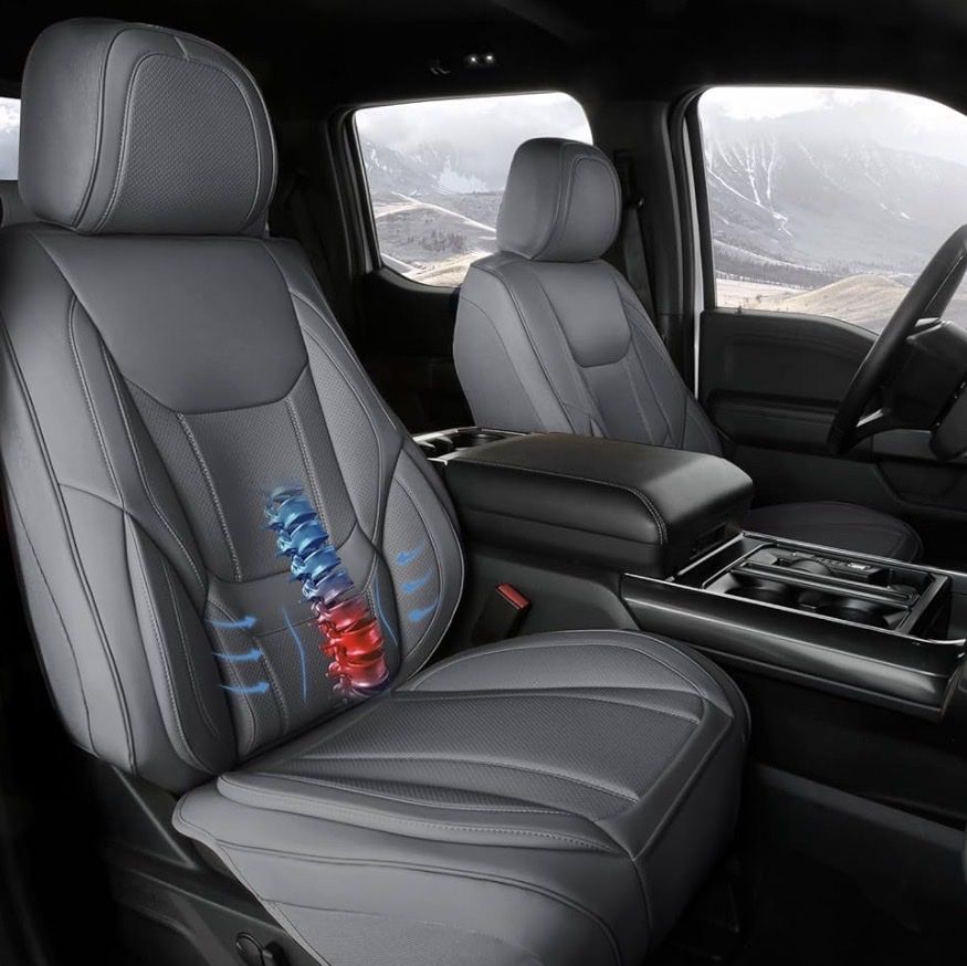 New 14-21 Toyota Tundra front seat covers drk grey