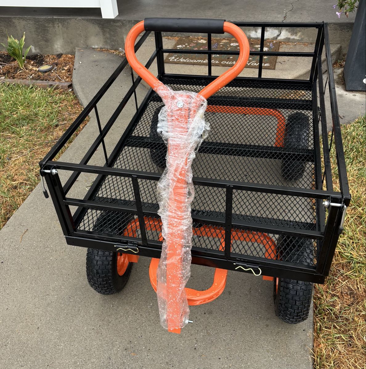 Garvee Heavy Duty Garden Utility Wagon with Removable Mesh Sides