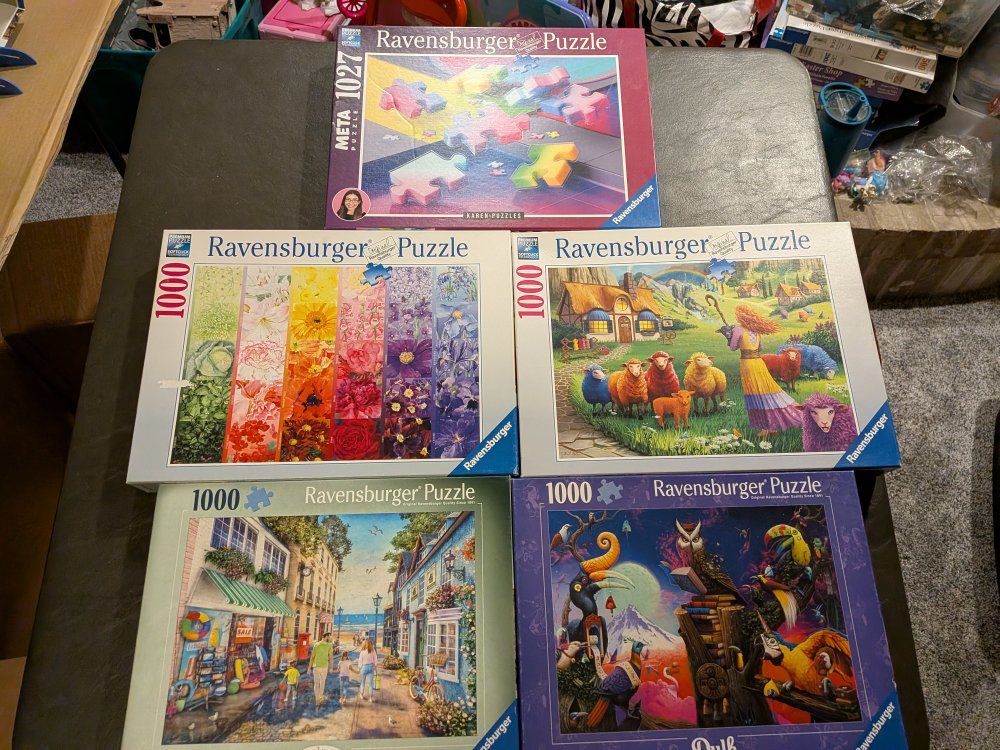 5 COMPLETE Ravensburger 1000 Piece Puzzles. $15 each or all 5 for $60