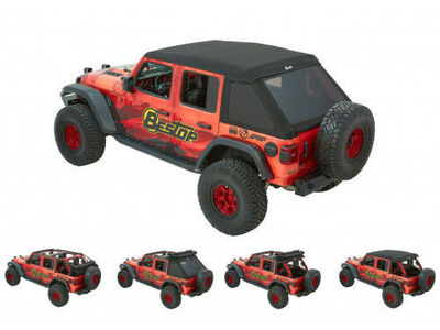 Bestop Black Twill Trektop Ultra Soft Top Jeep 2018-2025 JL Jeep Wrangler JL 4Door 54925-17