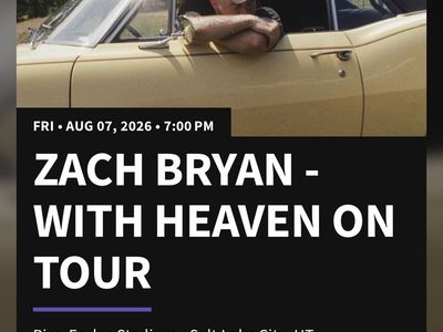 Zach Bryan - With Heaven On Tour: 2 Floor Tickets (General Admission) - Aug 7, 2026, Salt Lake City