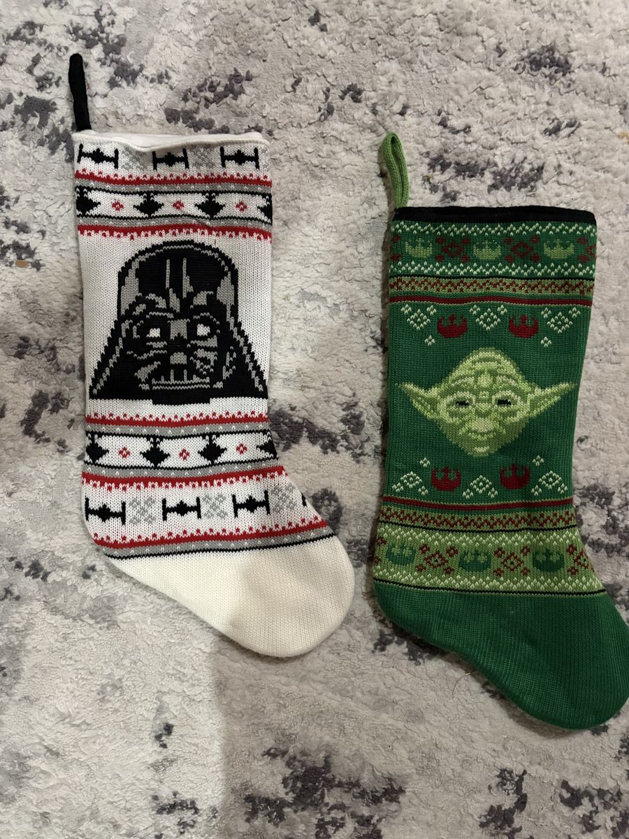 Star Wars Darth Vader and Yoda Knit Holiday Stockings Set
