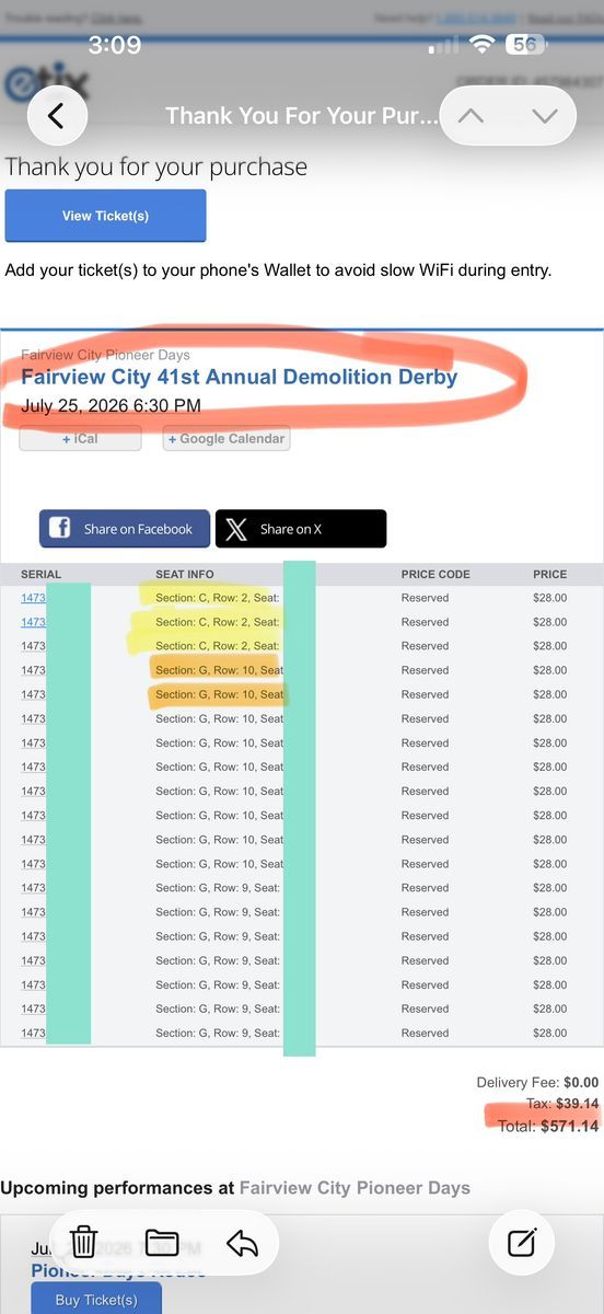 Fairview Demolition Derby Tickets (5)