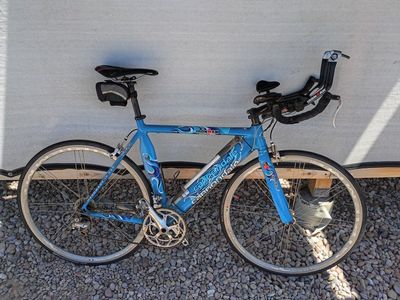 Vintage Cannondale Ironman Slice Aero Tri Bike - Rare Blue Flames - USA Made