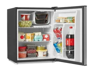 Galanz 2.7 Cu Ft One Door Mini Fridge, Stainless Steel Look, Estar