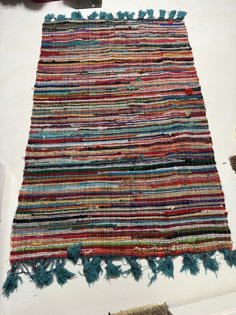 Large Rag Rug Just Machine Washed 80 X 47