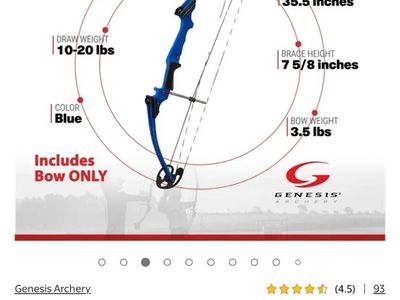 Genesis Original Archery Compound Bow - Blue, Right-Handed brand new still in box