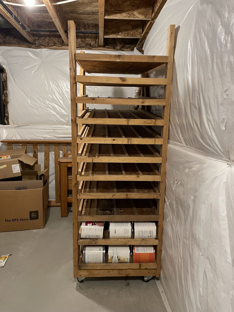 Wooden food storage rack