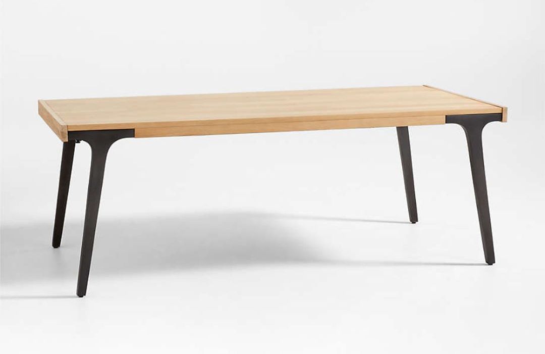 Brand New Crate & Barrel Lakin White Oak Extendable Dining Table Seats 8-10