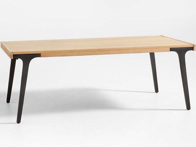 Brand New Crate & Barrel Lakin White Oak Extendable Dining Table Seats 8-10