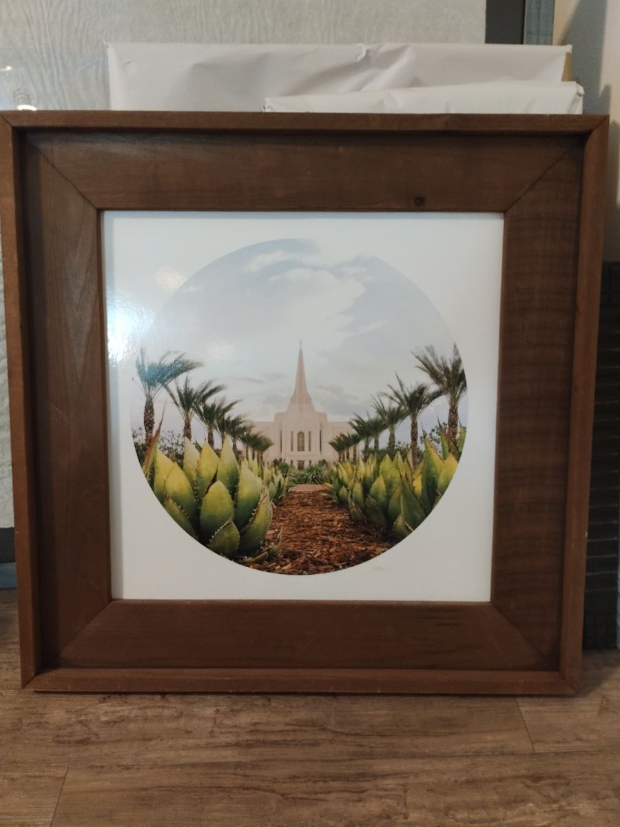 Framed Gilbert Desert Temple Art Print - Wooden Frame, Architectural Landscape Decor
