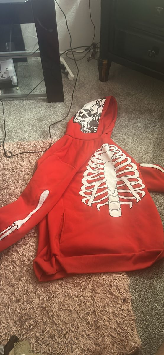 Red skeleton hoodie