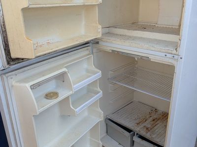 Frigidaire White Top Freezer Refrigerator - Needs Cleaning