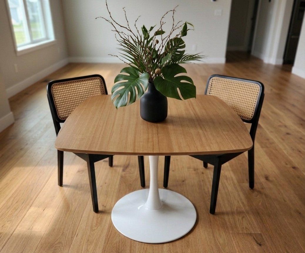Mid-Century Modern Tulip Base Dining Table with Top 42 Inch