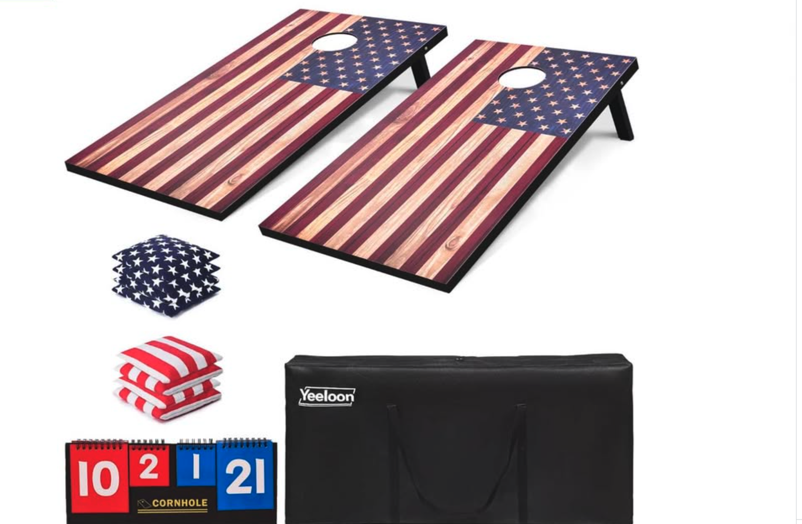 New  Cornhole Set,  Regulation Size Cornhole Boards with 8 Bean Bags and Carrying Case