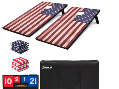 New Cornhole Set, Regulation Size Cornhole Boards with 8 Bean Bags and Carrying Case