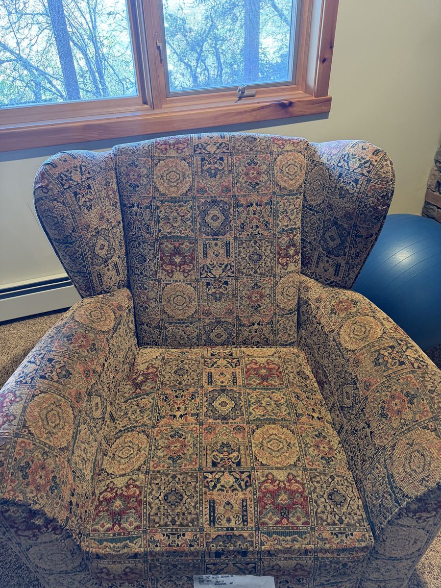 Bauhaus USA Brand Oversized Wing Back Tapestry Chair