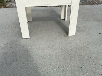 Two-Tone Wooden Side Table with Glass Insert Top
