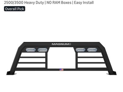 $305 (33%) LESS THAN AMAZON! BRAND NEW IN BOX Magnum Pro Lighted Aluminum Headache Rack For 2009-2024 RAM 1500/2500/3500 Trucks
