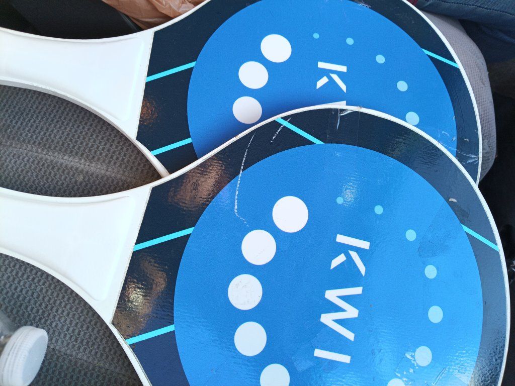 KWI Beach Paddles/Racquets - Blue & White - Summer Fun Set