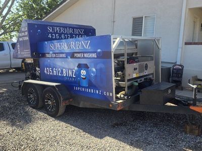Superior Binz Trash Bin Cleaning & Power Washing Trailer Business with Honda Engine