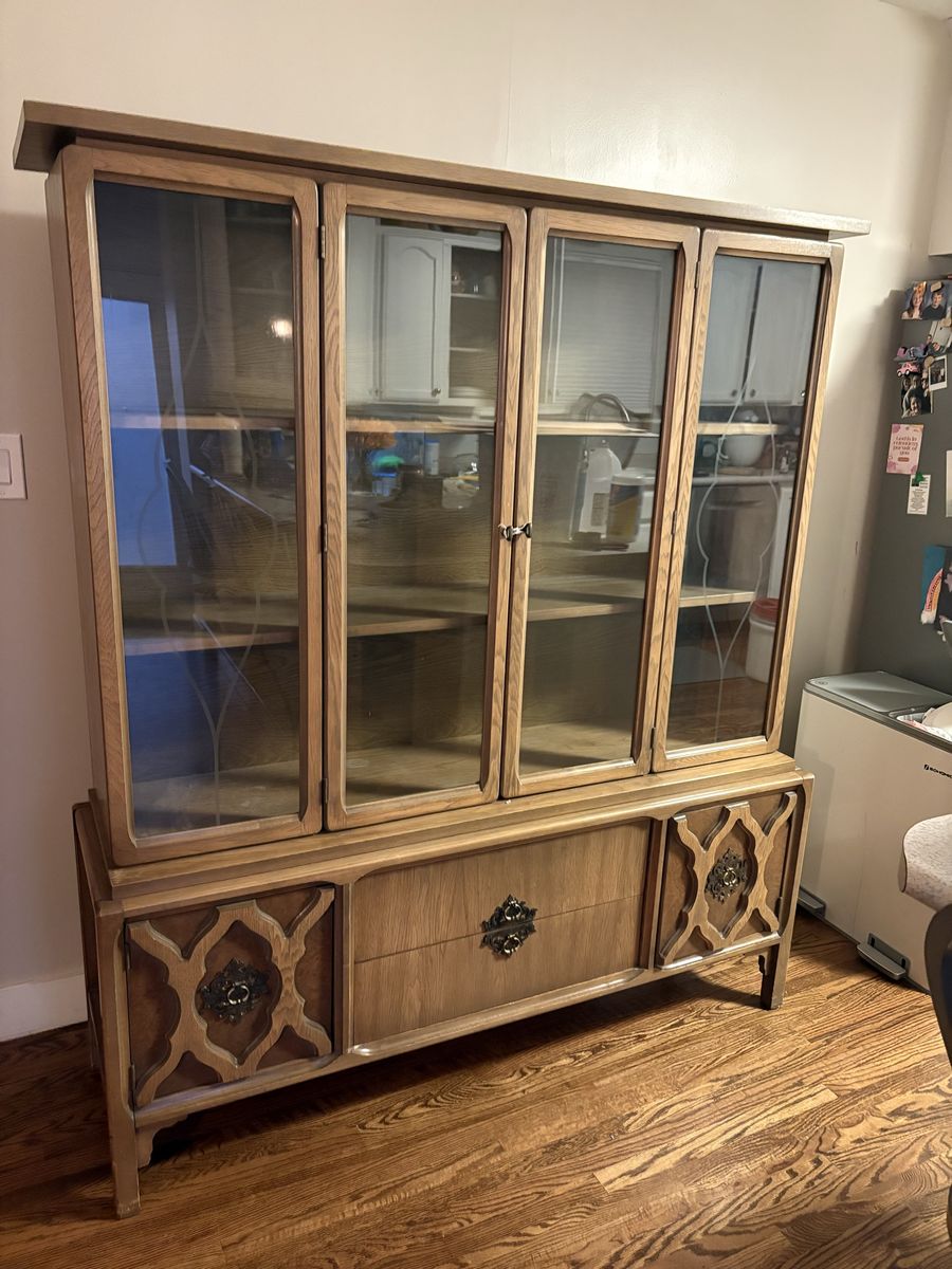 Heavy solid wood hutch