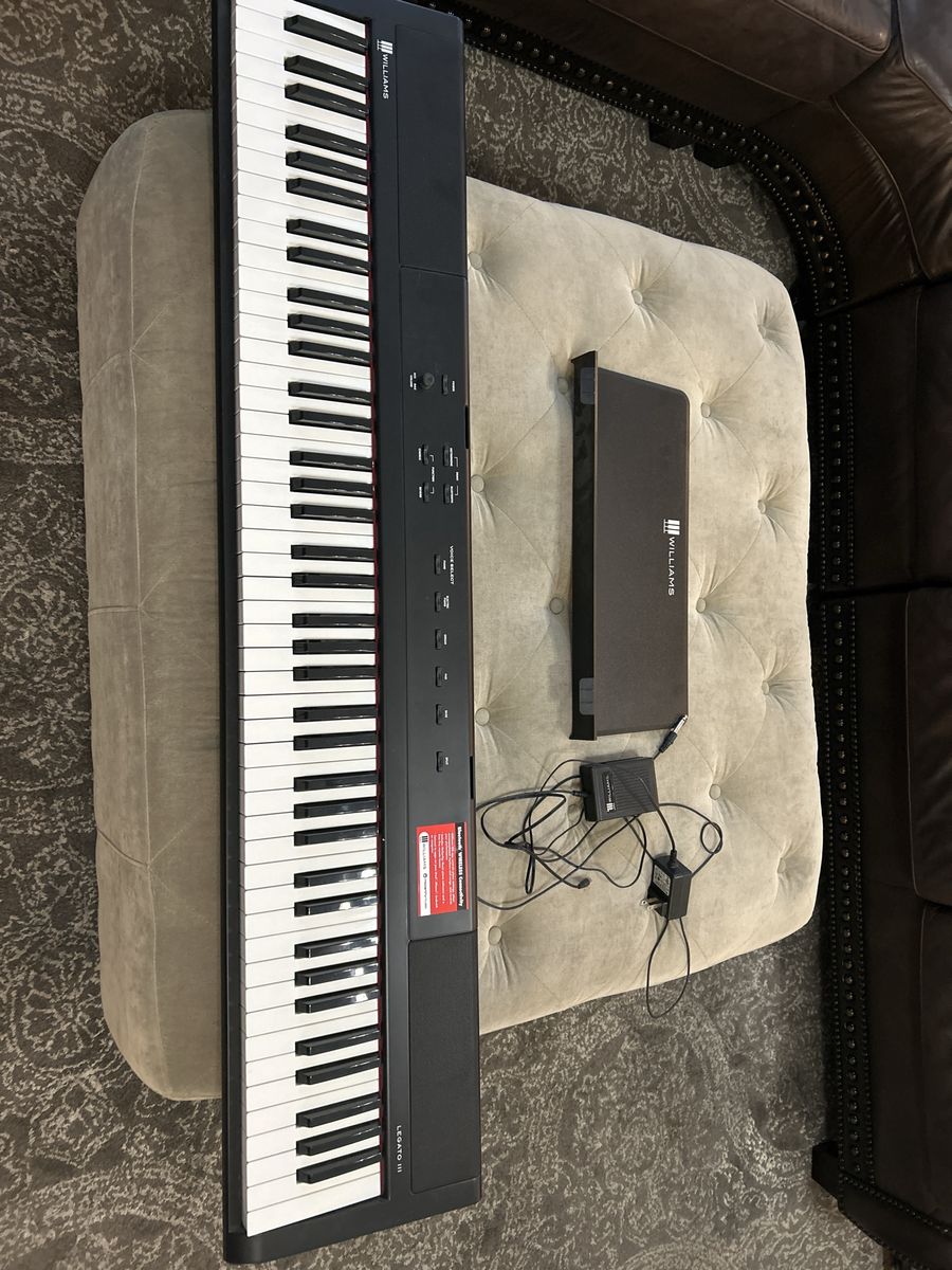 Williams Legato III 88-Key Digital Piano Keyboard with Power Supply, Pedal & Music Rest