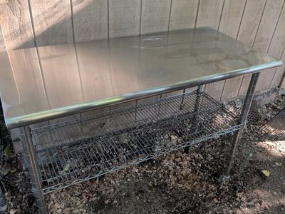 Stainless Steel Prep Table w/ Storage Shelf & Casters - Commercial/Kitchen
