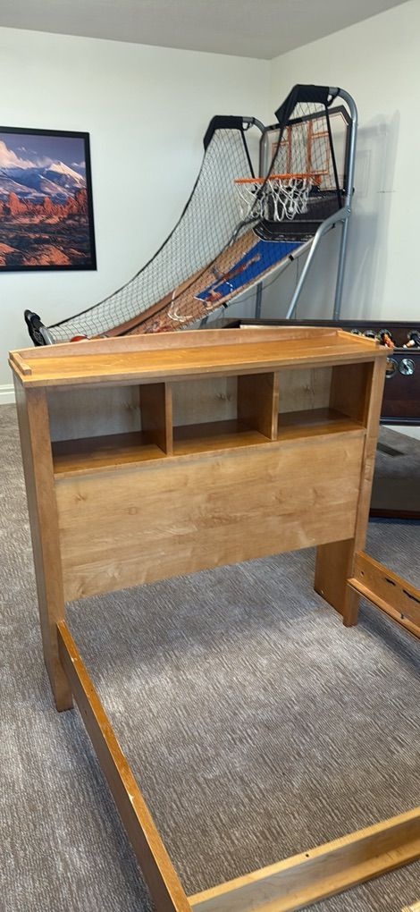 Ethan Allen solid wood twin bed with storage drawe