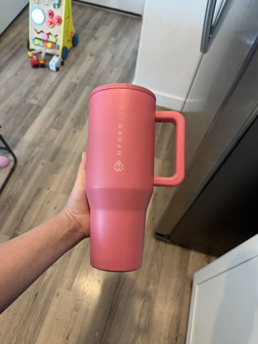 HydroJug Traveler Insulated Tumbler with Handle, Pink, 40 oz, Hydration Bottle