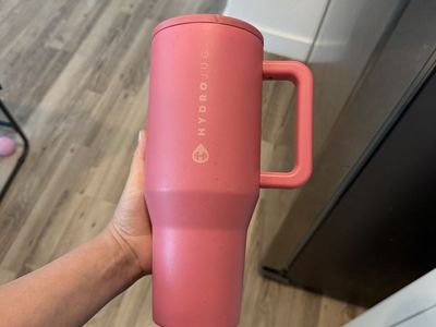 HydroJug Traveler Insulated Tumbler with Handle, Pink, 40 oz, Hydration Bottle