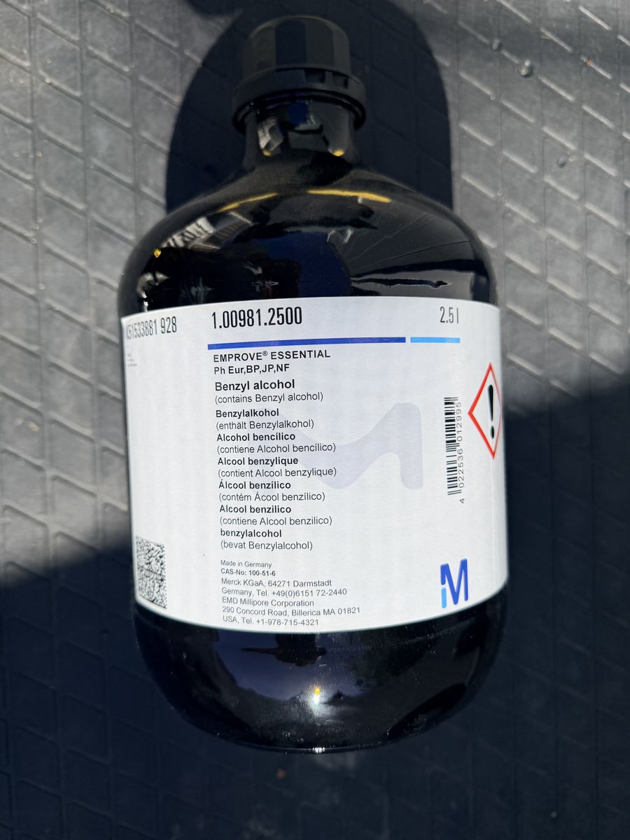 1.00981.2500  Commercial grade Benzyl Alcohol 1 gallon