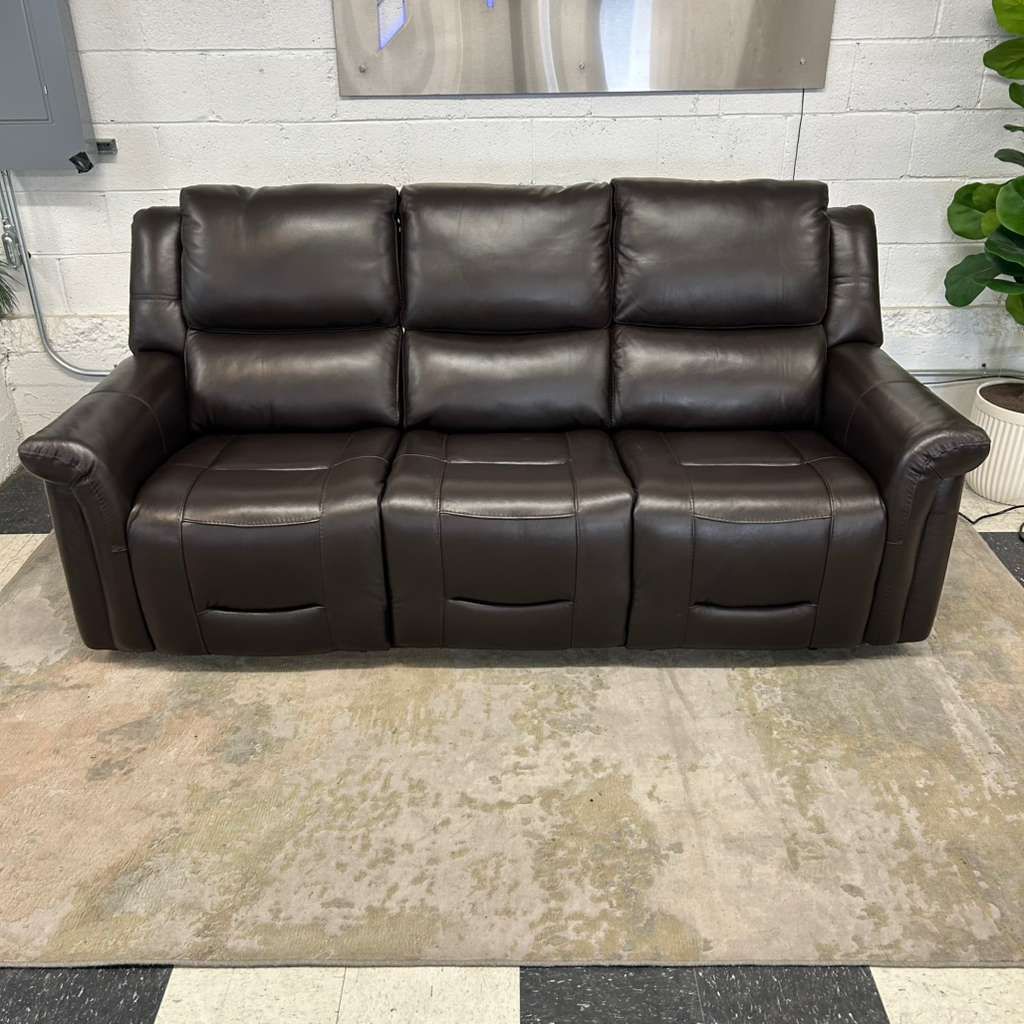 COSTCO ALBA LEATHER POWER RECLINING SOFA W/ POWER HEADRESTS!!