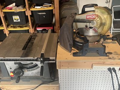 Complete Woodworking Shop Setup – Table Saw, Miter Saw, DeWalt Planer & Workbench – $599 OBO