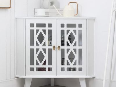 BRAND NEW Amazon Glass Corner Cabinet