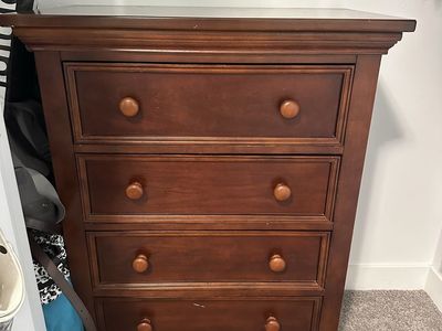 Wood Dresser, 4-Drawer Chest, 44"H x 34.5"W x 19.5"D
