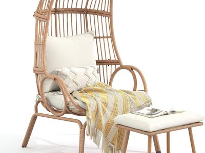 YITAHOME Outdoor Wicker Egg Chair with Ottoman
