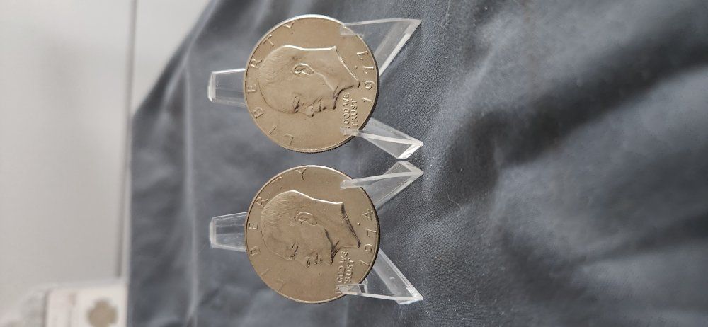 1974 D & 1977 D Eisenhower Ike Dollar