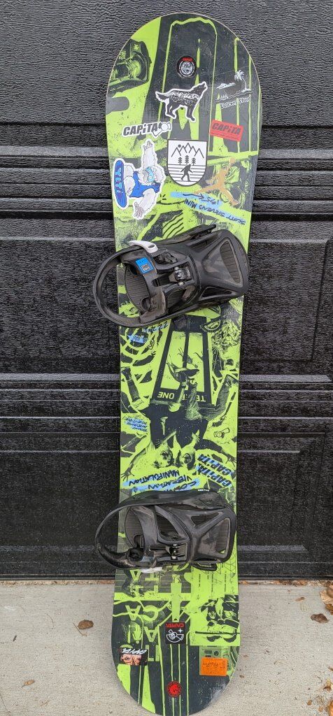 New Captia board with Burton step on bindings.